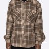 Men Eptm. | Eptm. Eptm Slit Flannel Shirt- Plaid Brown Shirts