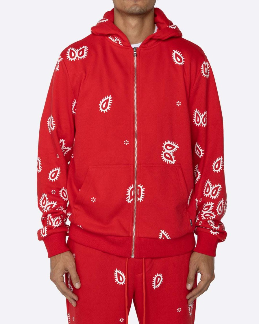 Men Eptm. | Eptm. Eptm Amoeba Print Zip Hoodie-Red Hoodies