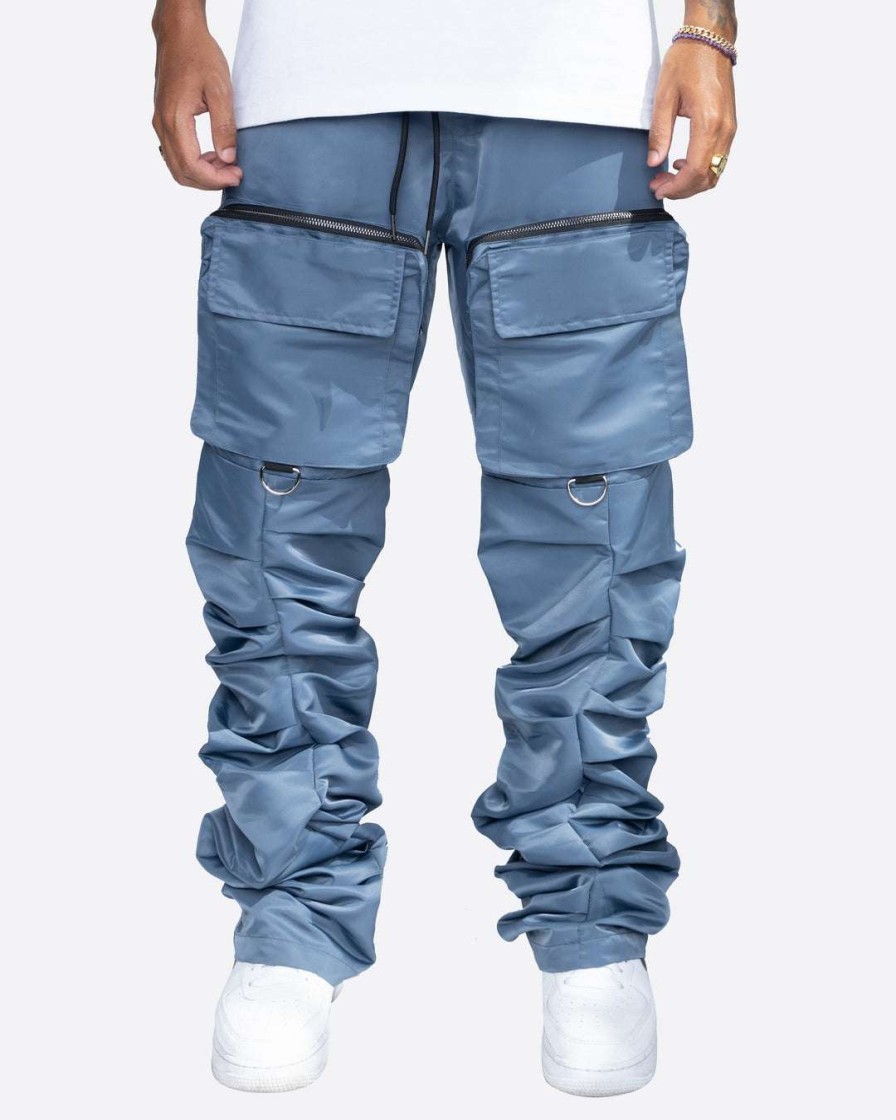 Men Eptm. | Eptm. Eptm Stacked Flare Cargos-Steel Blue