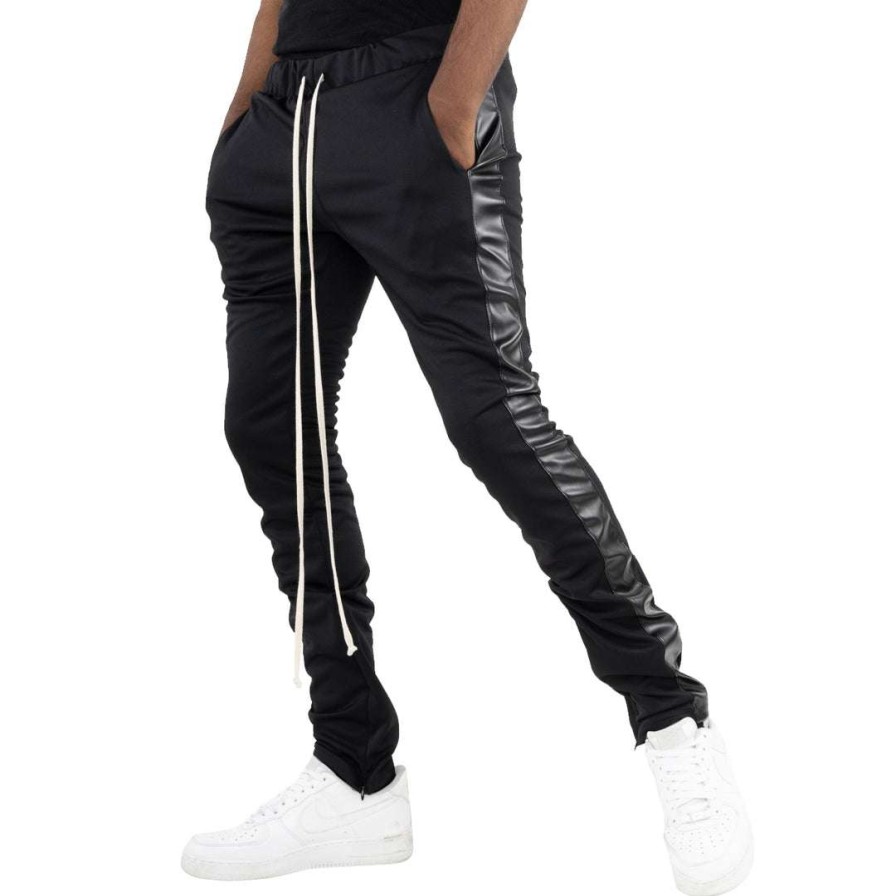 Men Eptm. | Eptm. Eptm Black/Black Vegan Leather-Track Pants