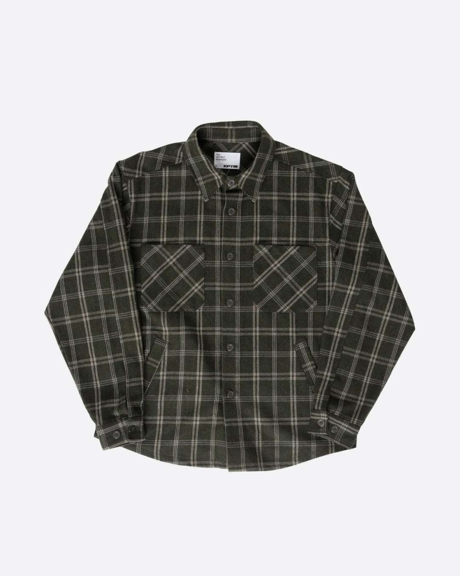 Men Eptm. | Eptm. Eptm Slit Flannel Shirt-Drk Olive