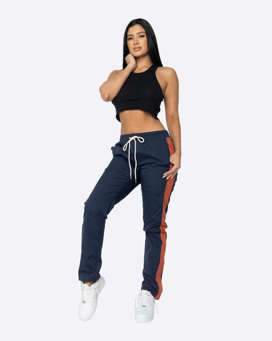 Women Eptm. | Eptm. Bottoms Eptm Women Nylon Basic Track Pants-Navy/Rust