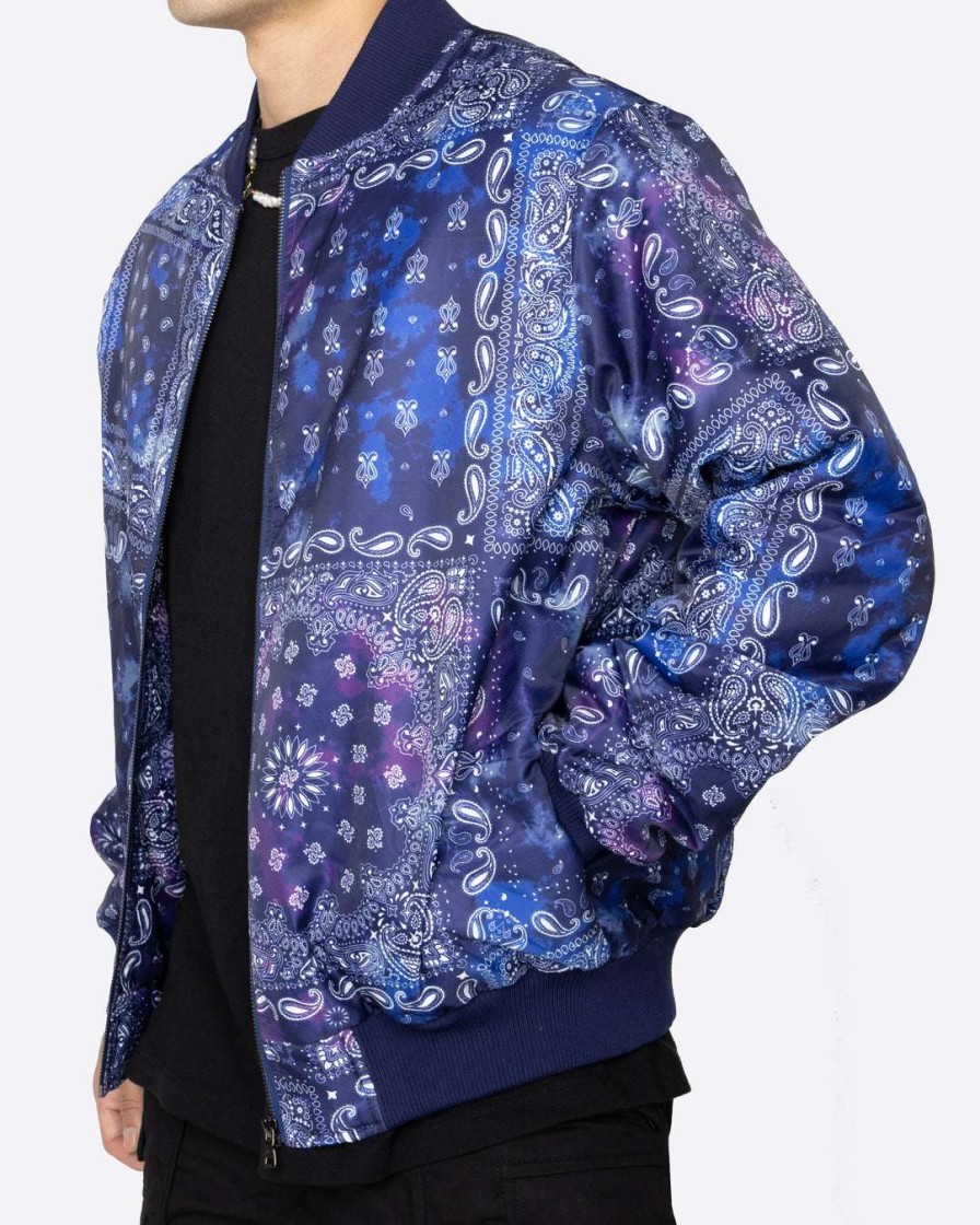 Men Eptm. | Eptm. Eptm Tie Dye Bandana Bomber Jacket-Navy Jackets