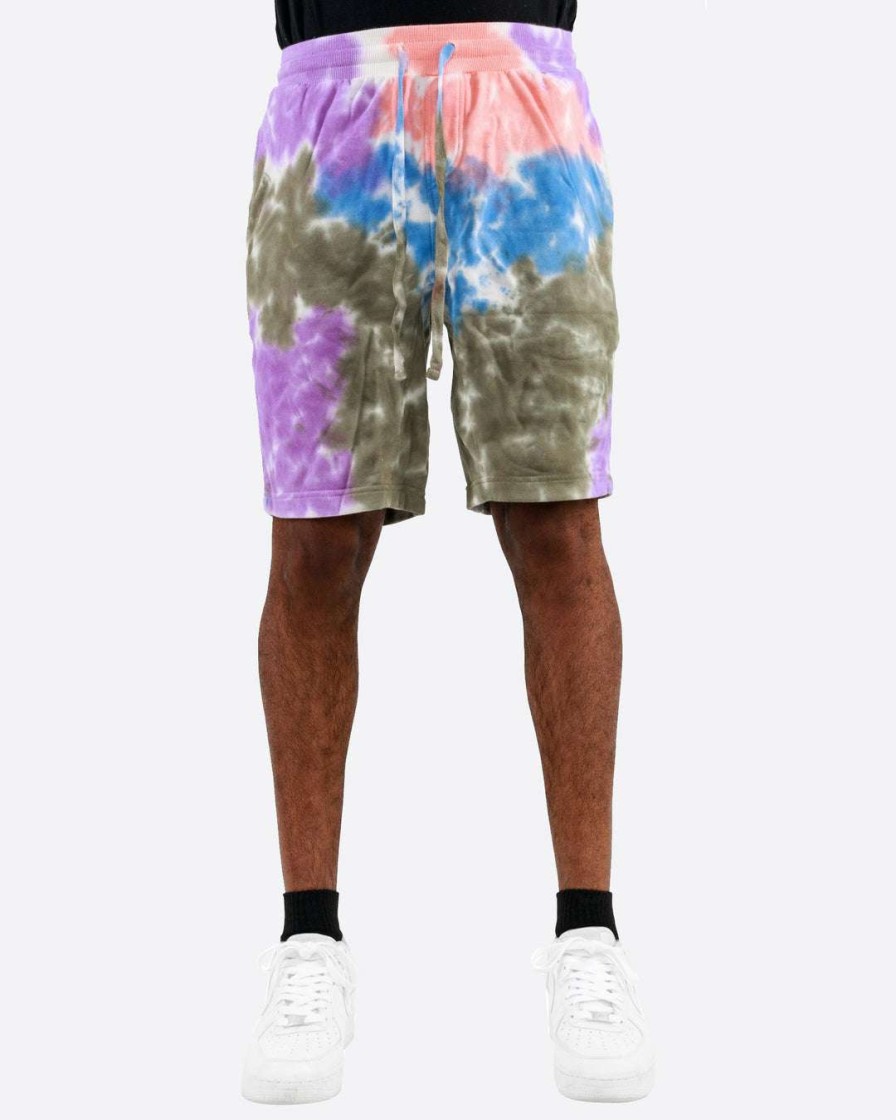 Men Eptm. | Eptm. Eptm Tie Dye Shorts-Olive/Pink/Purple