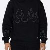 Men Eptm. | Eptm. Eptm Hand Stitched Flame Hoodie-Black/White