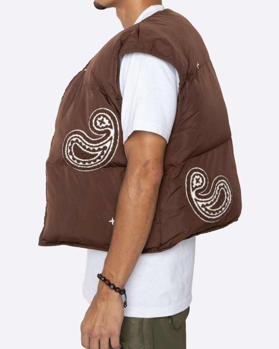 Men Eptm. | Eptm. Eptm Puffer Vest (Reversible )-Brown Vests