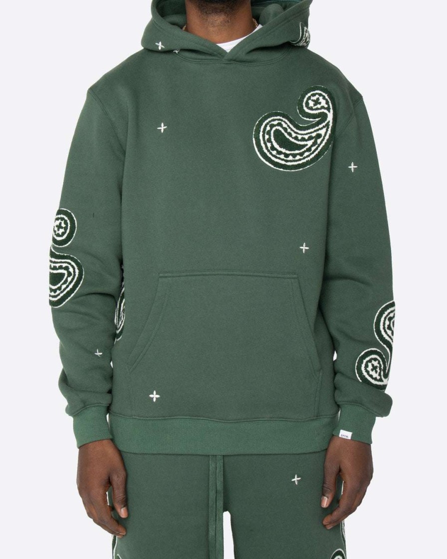 Men Eptm. | Eptm. Eptm Paisley Hoodie- Hunter Green Hoodies