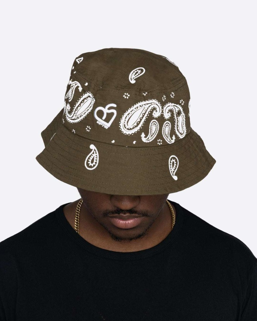 Accessories Eptm. | Eptm. New Arrivals Eptm X Pascal Vintage Paisley Bucket Hat-Olive