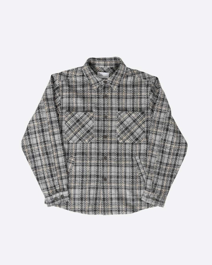 Men Eptm. | Eptm. Eptm Slit Flannel Shirt-Concrete