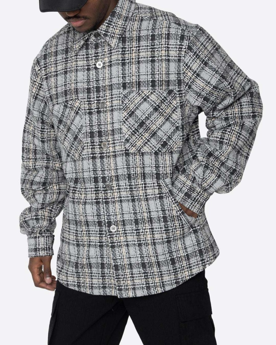 Men Eptm. | Eptm. Eptm Slit Flannel Shirt-Concrete