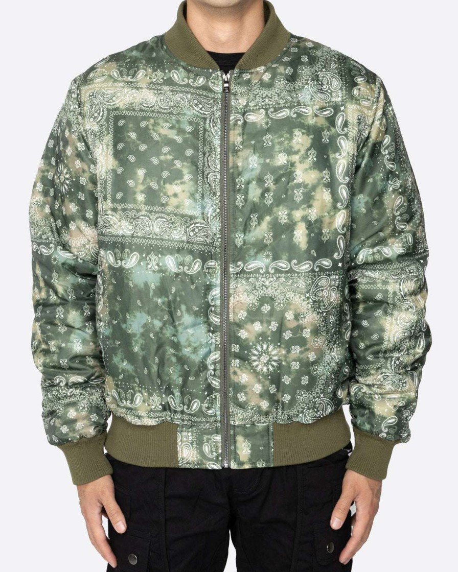 Men Eptm. | Eptm. Jackets Eptm Tie Dye Bandana Bomber Jacket-Olive