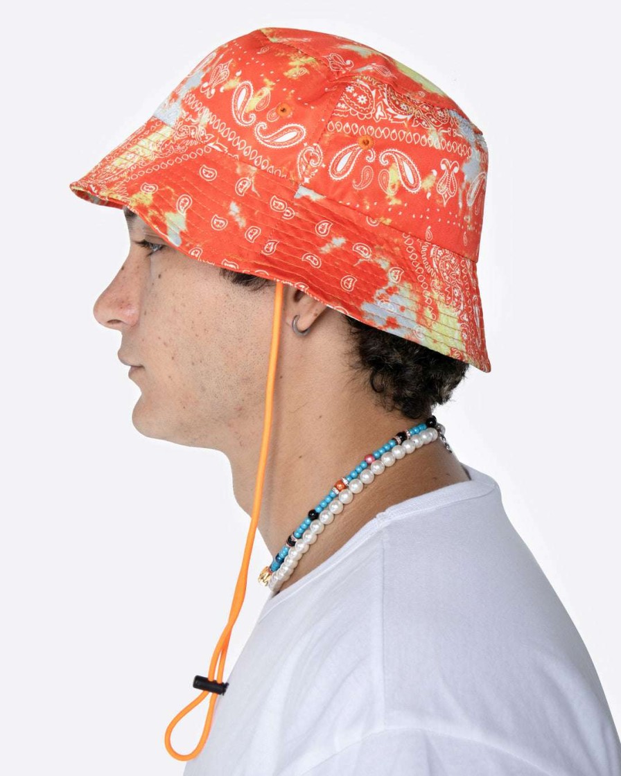 Accessories Eptm. | Eptm. Eptm Tie Dyed Bandana Bucket Hat-Orange