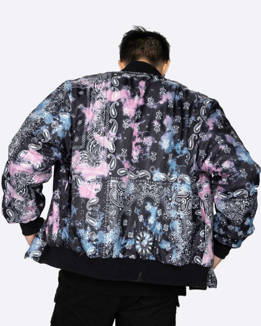 Men Eptm. | Eptm. Jackets Eptm Tie Dye Bandana Bomber Jacket-Black