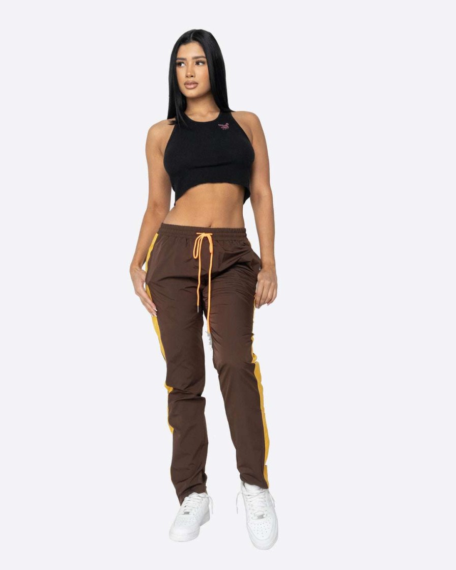 Women Eptm. | Eptm. Eptm Women Nylon Basic Track Pants-Brown/Mustard