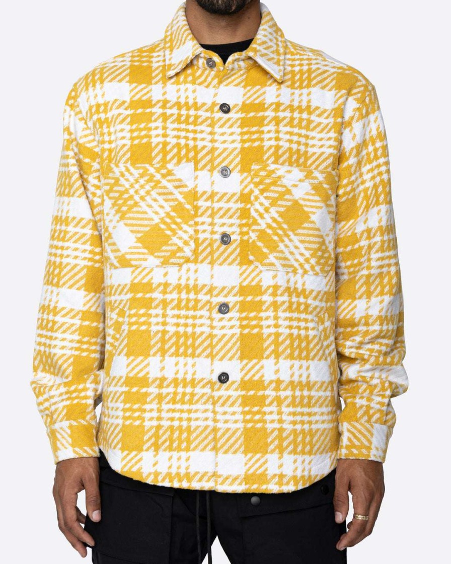 Men Eptm. | Eptm. Eptm Slit Flannel Shirt- Modern Yellow Shirts