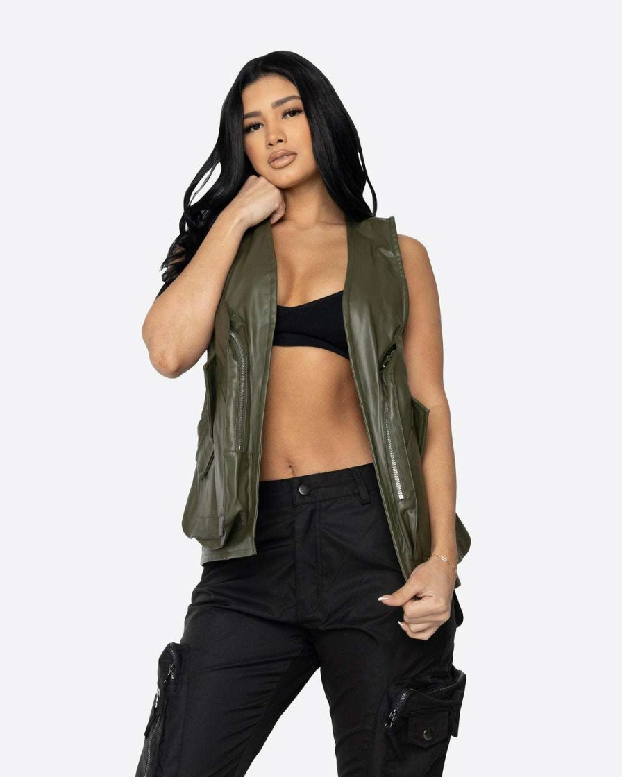 Women Eptm. | Eptm. Tops Eptm Women Gopachi Vest Holster-Olive