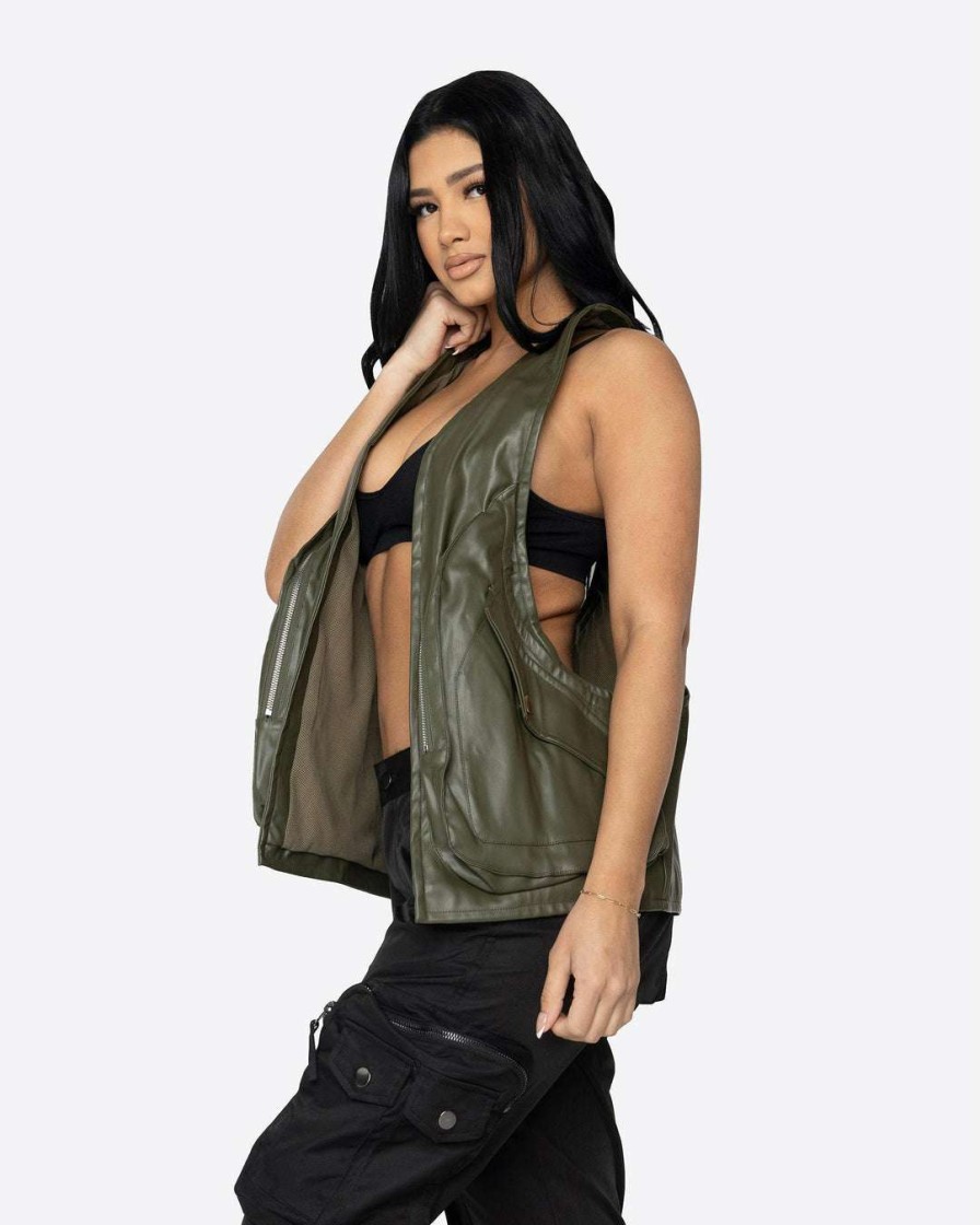 Women Eptm. | Eptm. Tops Eptm Women Gopachi Vest Holster-Olive