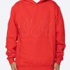 Men Eptm. | Eptm. Eptm Hand Stitched Flame Hoodie-Red/White Hoodies