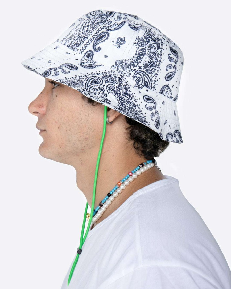 Accessories Eptm. | Eptm. Eptm Tie Dyed Bandana Bucket Hat-White Accessories