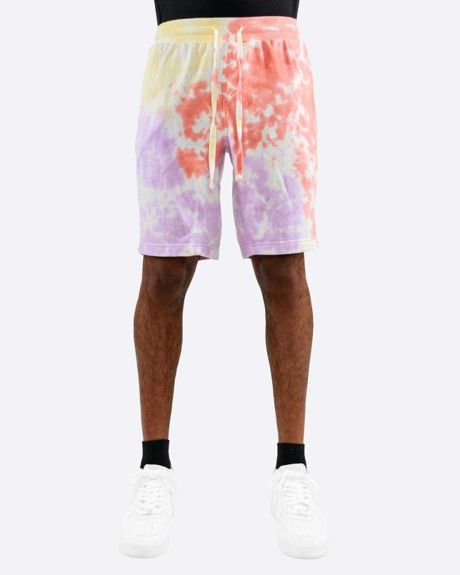 Men Eptm. | Eptm. Eptm Tie Dye Shorts-Pink/Yellow/Lt. Purple