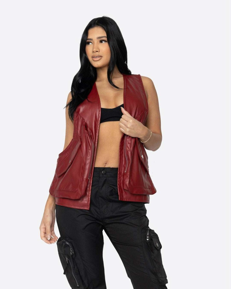 Women Eptm. | Eptm. Tops Eptm Women Gopachi Vest Holster-Burgundy